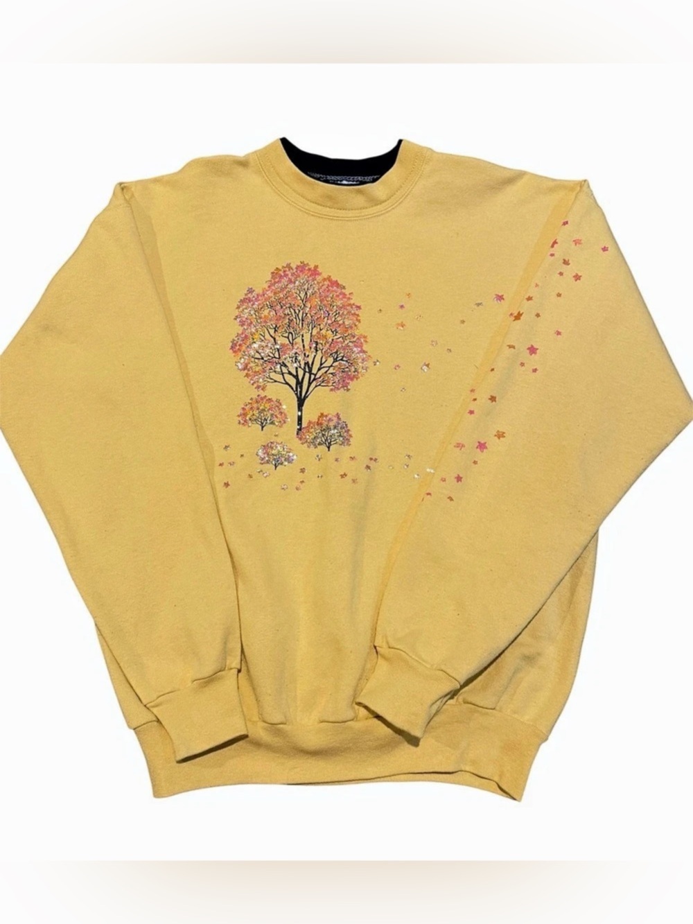 Vintage 90s Morning Sun
Falling Leaves Crewneck Sweatshirt Yellow Autumn Small